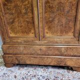 Armoire en ronce de noyer, 2 portes, 2 tiroirs