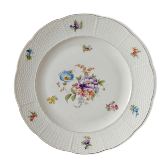 Decorative plate flowered porcelain Meissen