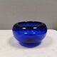 Blue PROVENCE bowl designed by Per Lütken for Holmegaard Glassworks 1955 Denmark