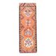 1970s Turkish Oushak Handmade Wool Cotton Orange Runner Rug 95x254