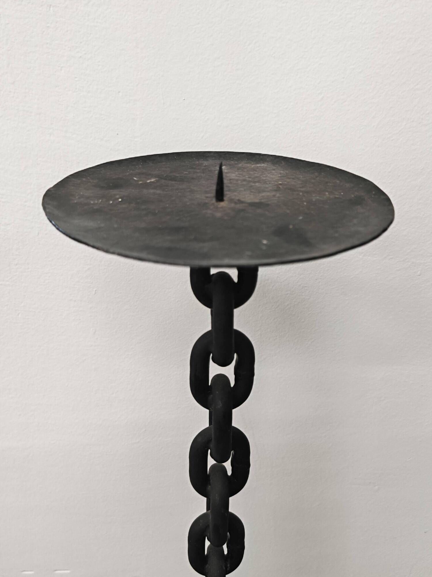 Grand brutalist chandelier in iron chain, 1960s