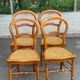 Set of 4 Louis-Philippe medallion chairs in wood with caned seats, 1970s.