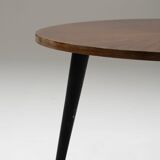 WOOD VENEER AND BRONZE COFFEE TABLE, 1950s