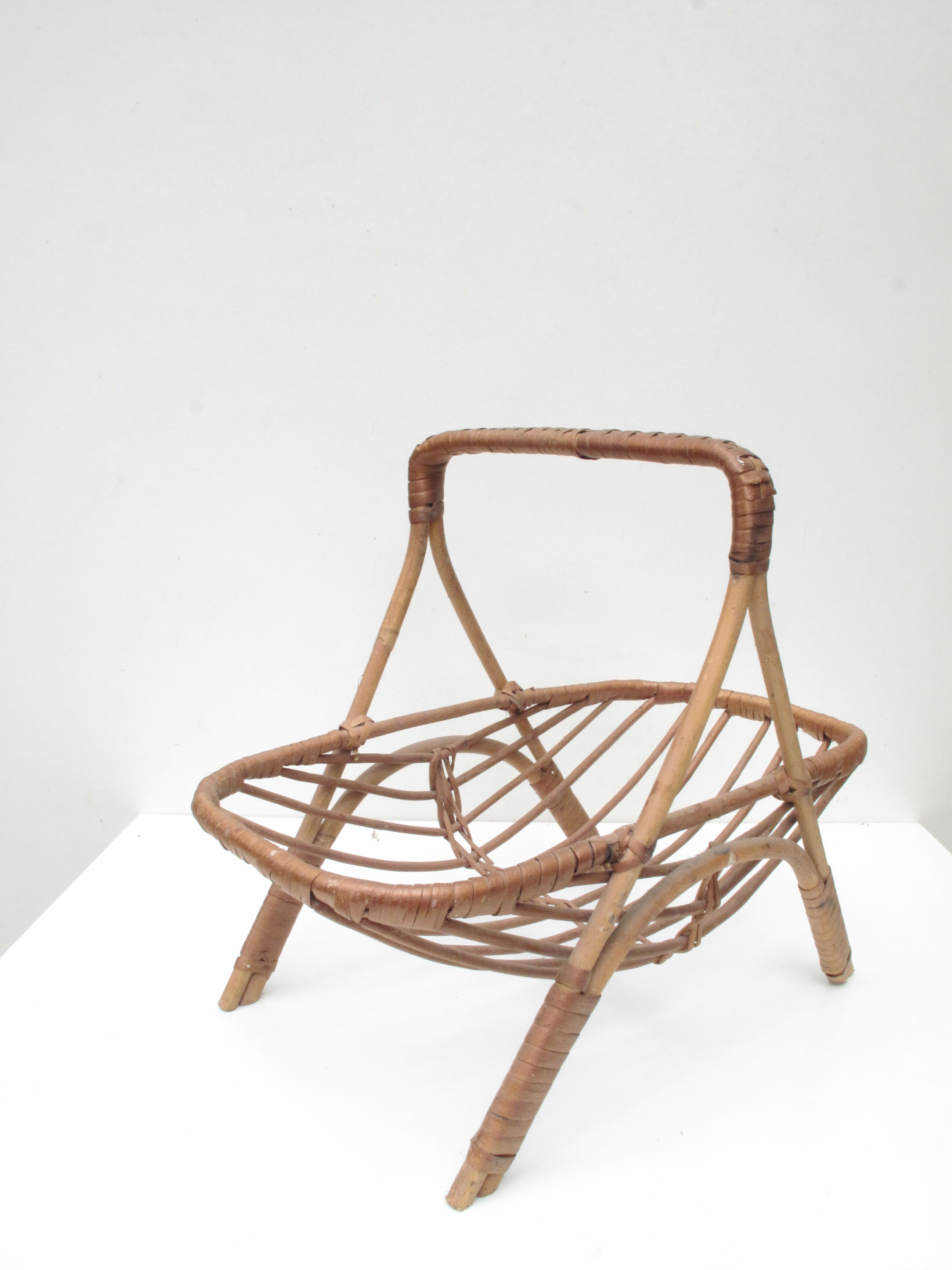 Vintage rattan fruit basket