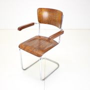 Chaise Bauhaus chrome restaurée par Rudolf Vichr Prag années 1930