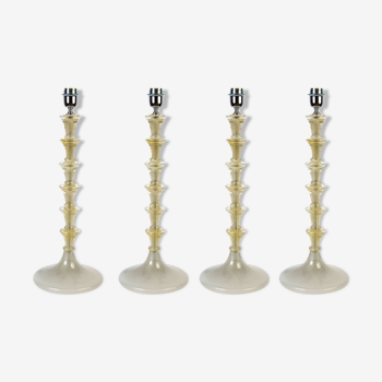 Set of 4 Murano glass lamps, 1975