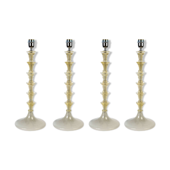 Set of 4 Murano glass lamps, 1975