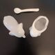 Elephant salt cellar and mustard pot in porcelain