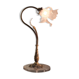 Rock lamp bronze and brass art nouveau tulip free form