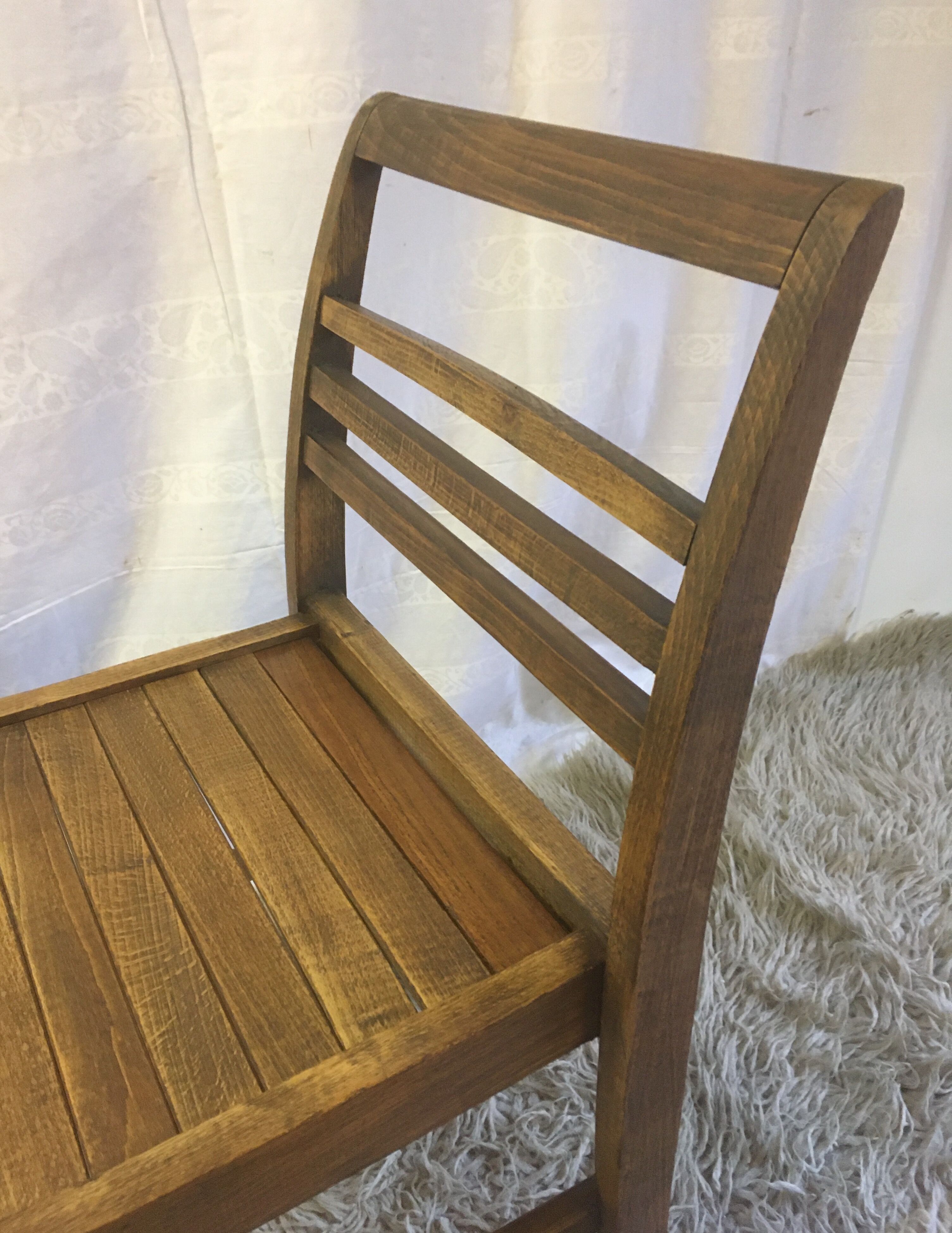 Series of 4 solid wooden chairs by René Gabriel 40/50