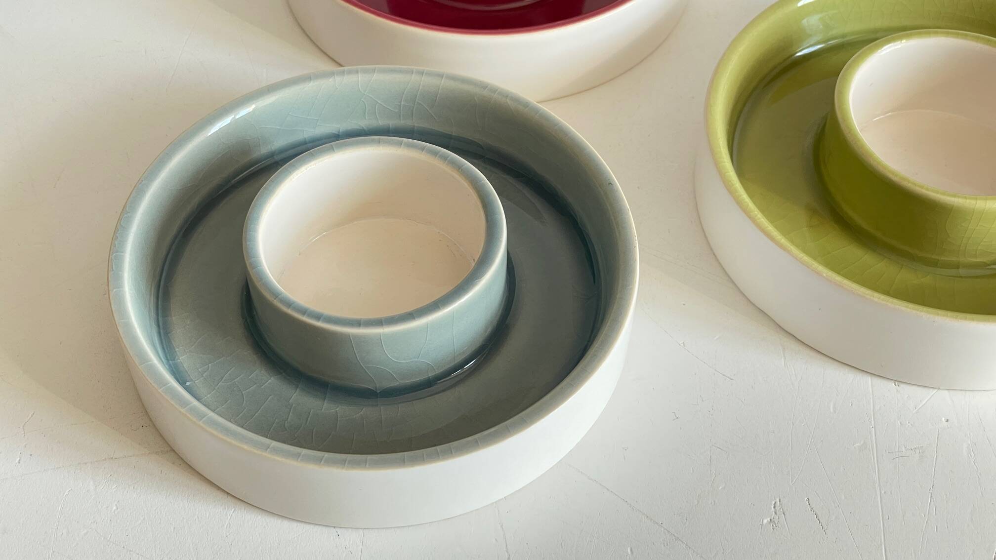 BOUGEOIRS Cracked Ceramic Candle Holder