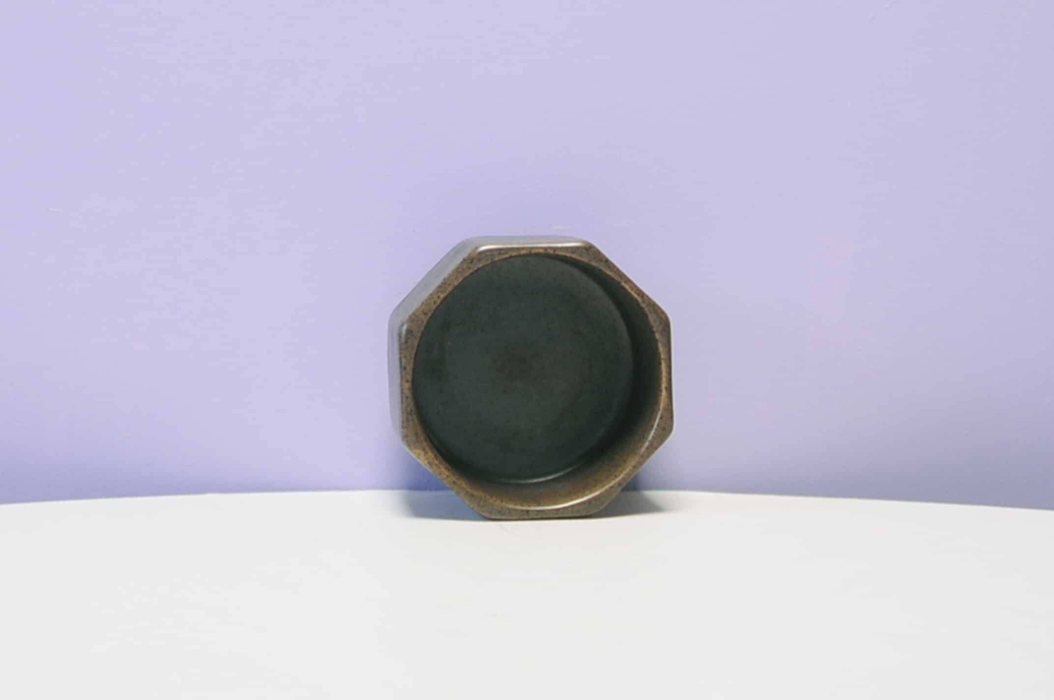 Vintage green hexagonal bowl