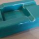 Cendrier faïence bleu turquoise vintage