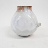 White glazed ceramic vase by Mobach, The Netherlands 1950's