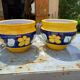 Pair of glazed terracotta planters
