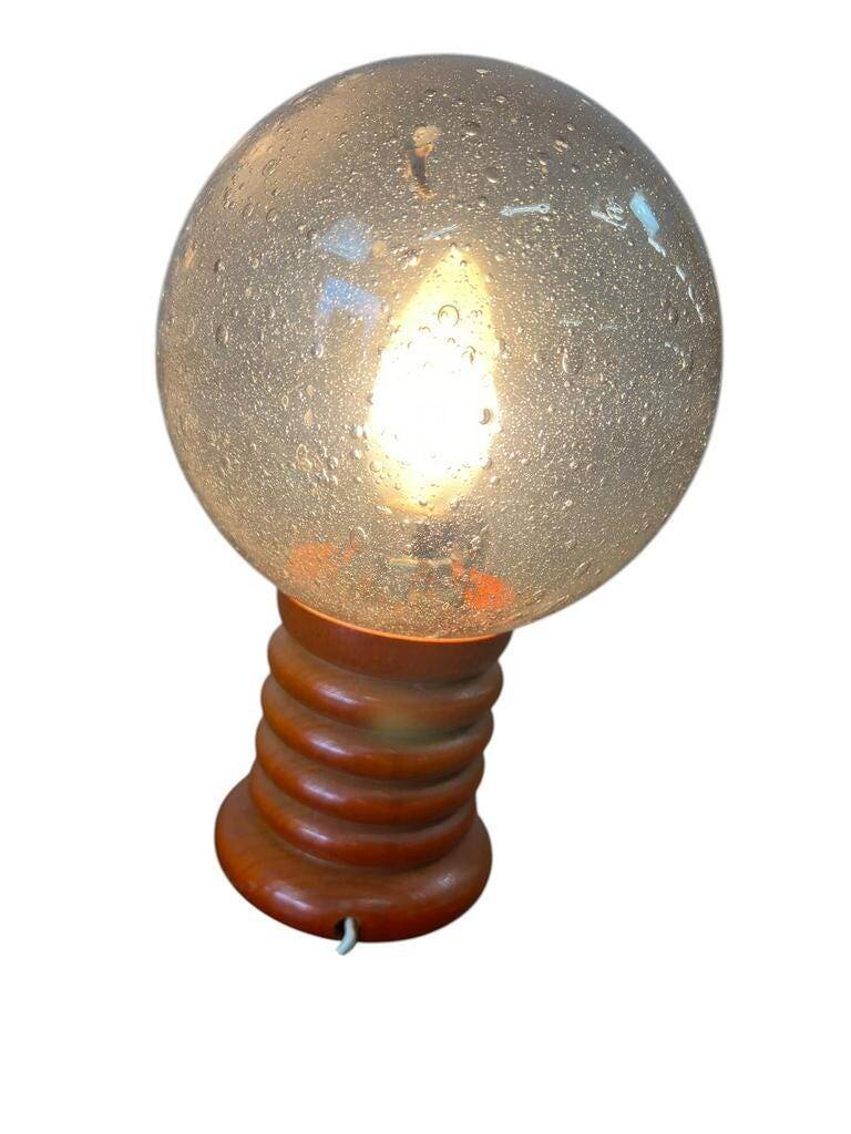 Lampe boule vintage orange / lampe de table