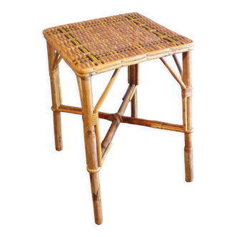 Square rattan stool 1930