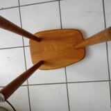 Vintage solid wood stool in brutalist style