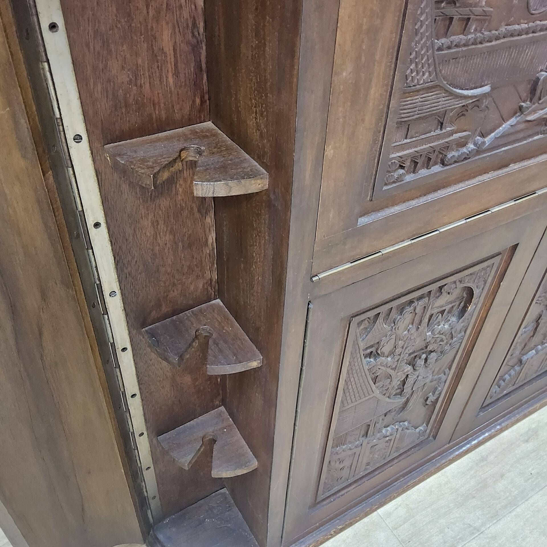 Vintage teak wooden Thai / Asian bar cabinet / drinks cabinet