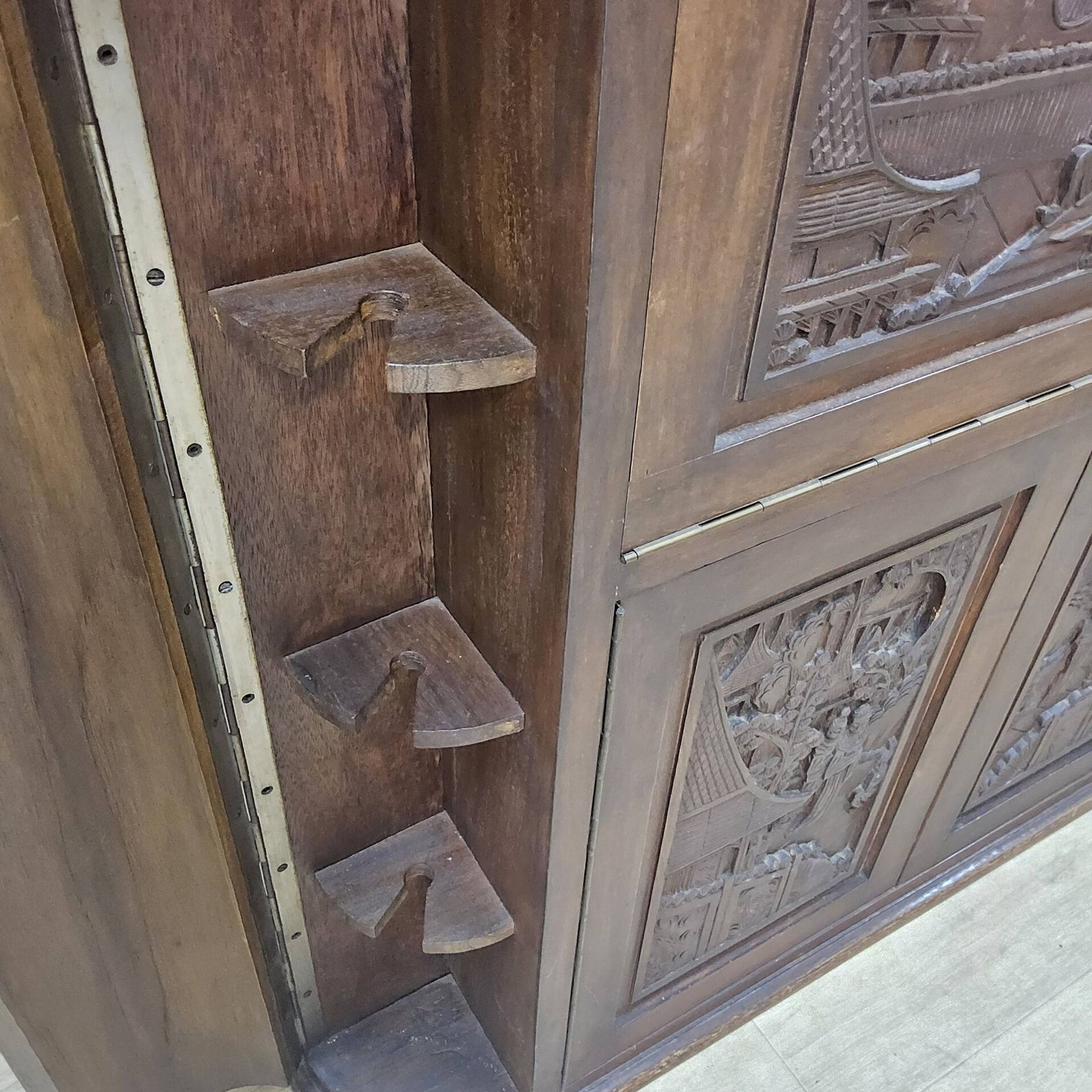 Vintage teak wooden Thai / Asian bar cabinet / drinks cabinet