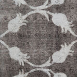 Grey overdyed persian rug traditional handmade persian carpet- 198x285cm