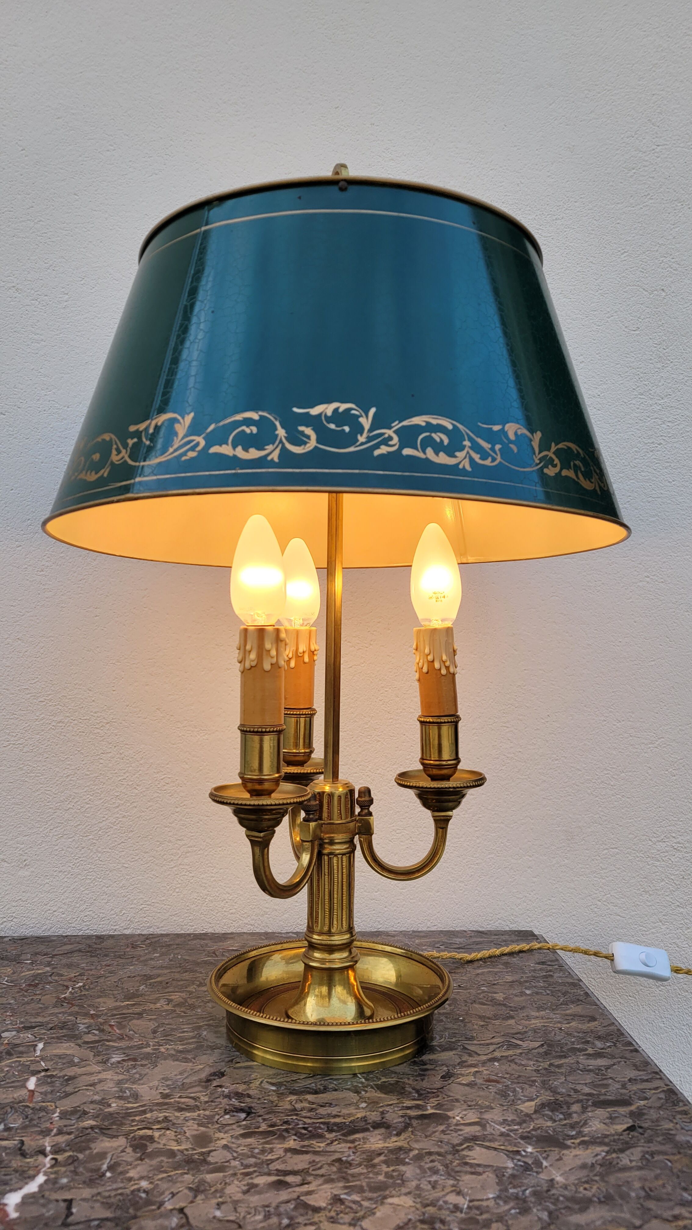 Empire style hot water bottle lamp in bronze