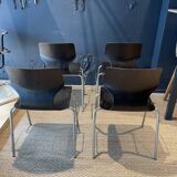 Ensemble de 4 chaises Pagholz Flototto wenge et chrome 1970 Allemagne
