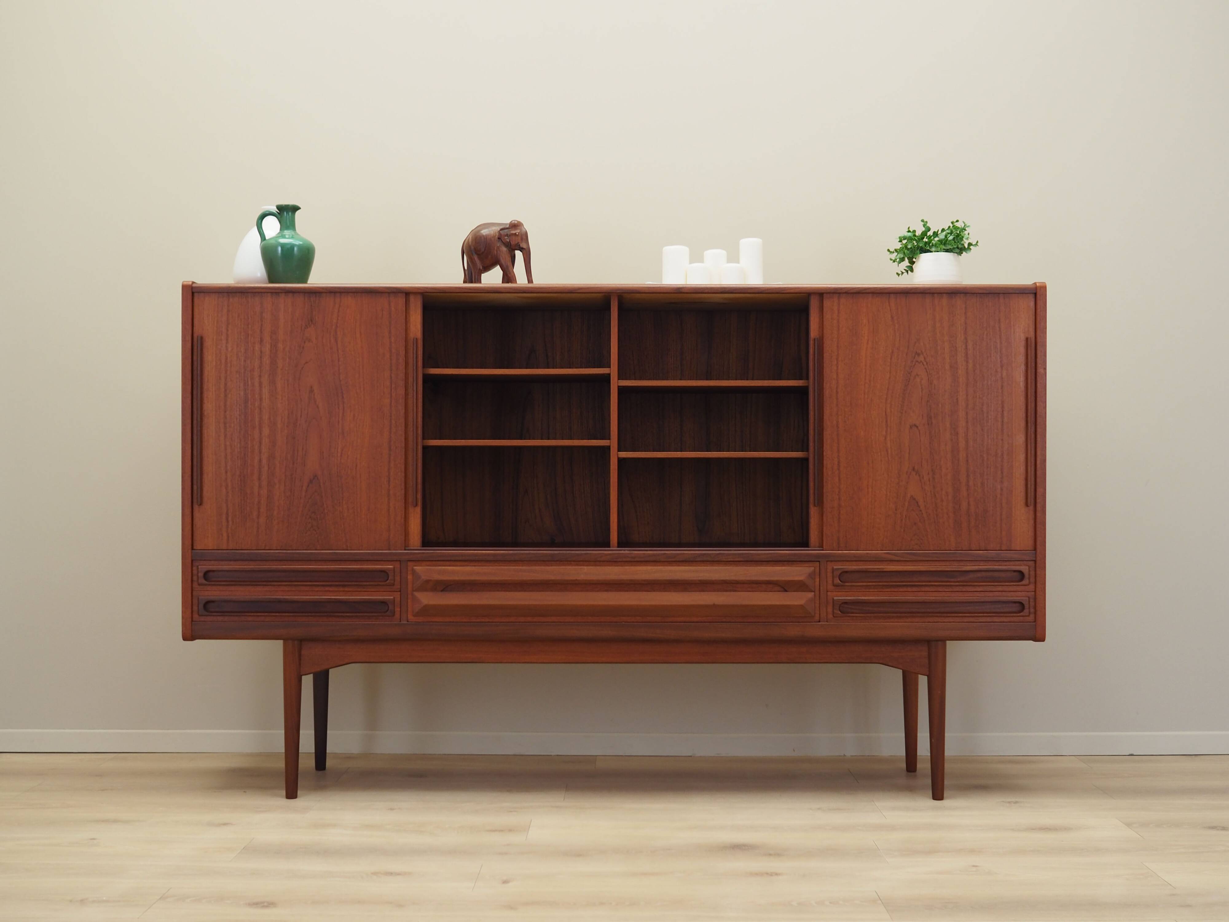 Teak highboard, Danish design, 1960s, production: Denmark