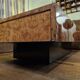 Wooden burl coffee table, Italian design by Roche Bobois, 1970s.