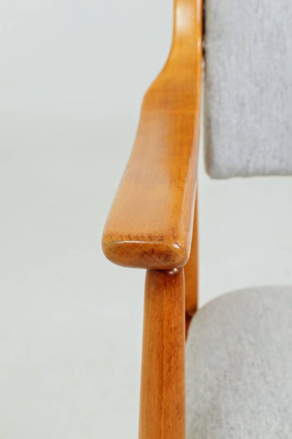 Vintage Scandinavian Armchair  fabric wool gray fully refurbished 1970