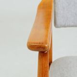 Vintage Scandinavian Armchair  fabric wool gray fully refurbished 1970