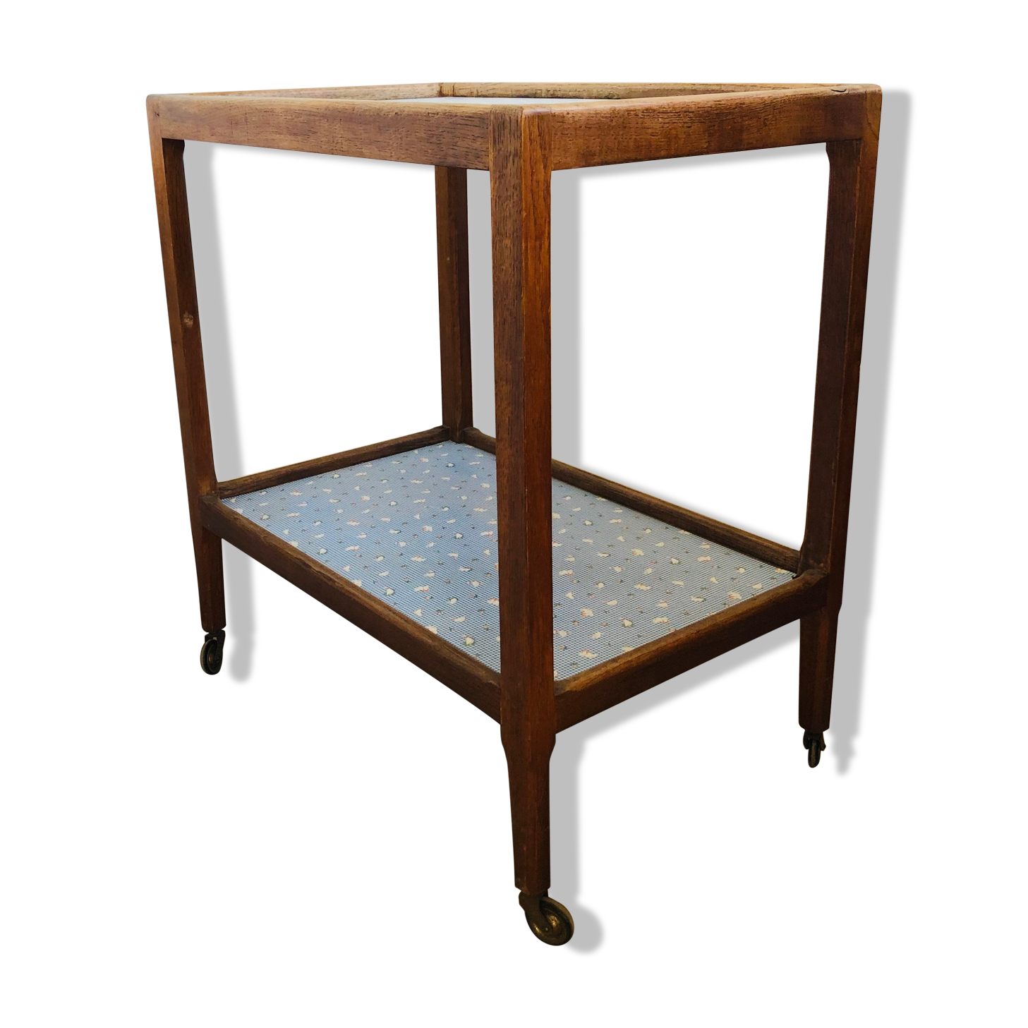 Rolling service 50s/60s in oak and bluish vinelia