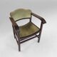 Art Deco Armchair in Black Lacquered Wood and Green Velvet, Belgium 1930s