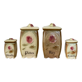 4 anciens pots à épices