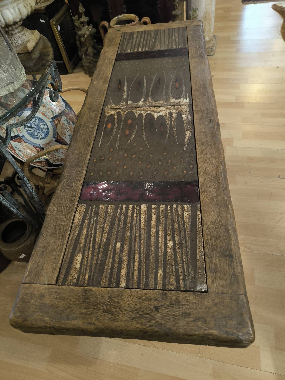Table basse brutaliste par max & dominique picard 1950