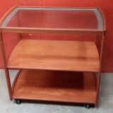 Wood and glass serving table