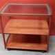 Wood and glass serving table