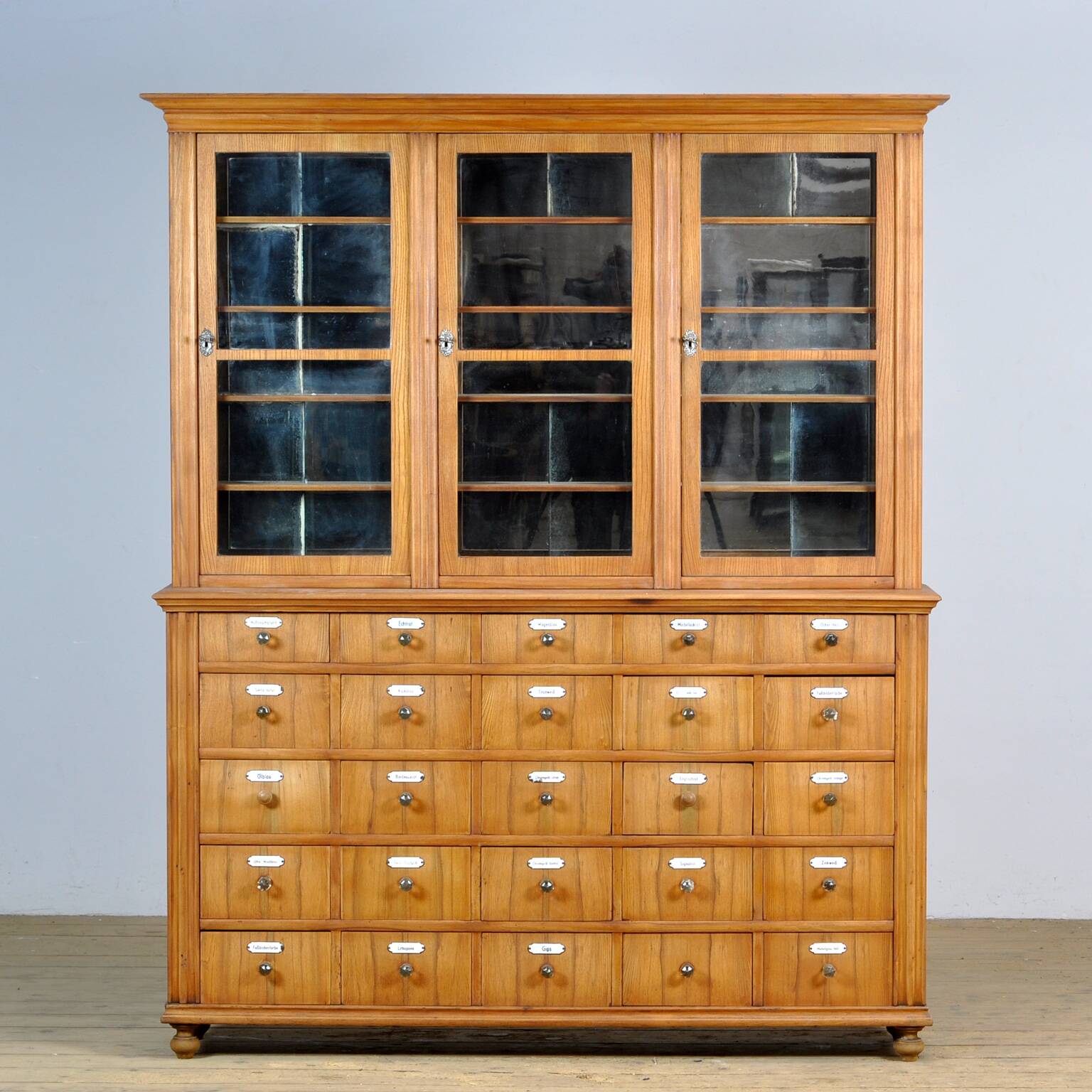 Oak And Pine Pharmacy Cabinet, anno 1889