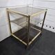 Brass and smoked glass side table from the 70s