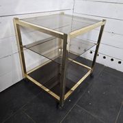 Brass and smoked glass side table from the 70s