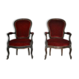 Antique Louis Philippe Style Italian Lounge Chairs, Set of 2