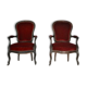 Antique Louis Philippe Style Italian Lounge Chairs, Set of 2