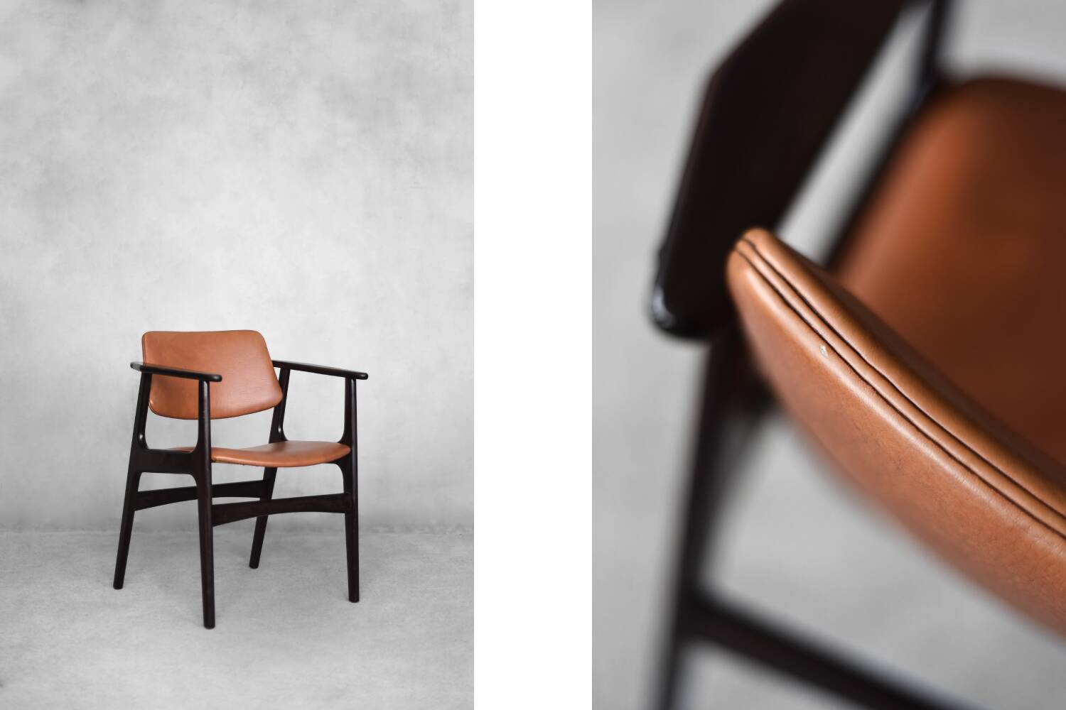 Vintage Mid-Century Scandinavian Modern Mahogany Office Chair, 1960s