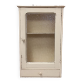 Wall-mounted cabinet with glazed pharmacy in vintage wood
