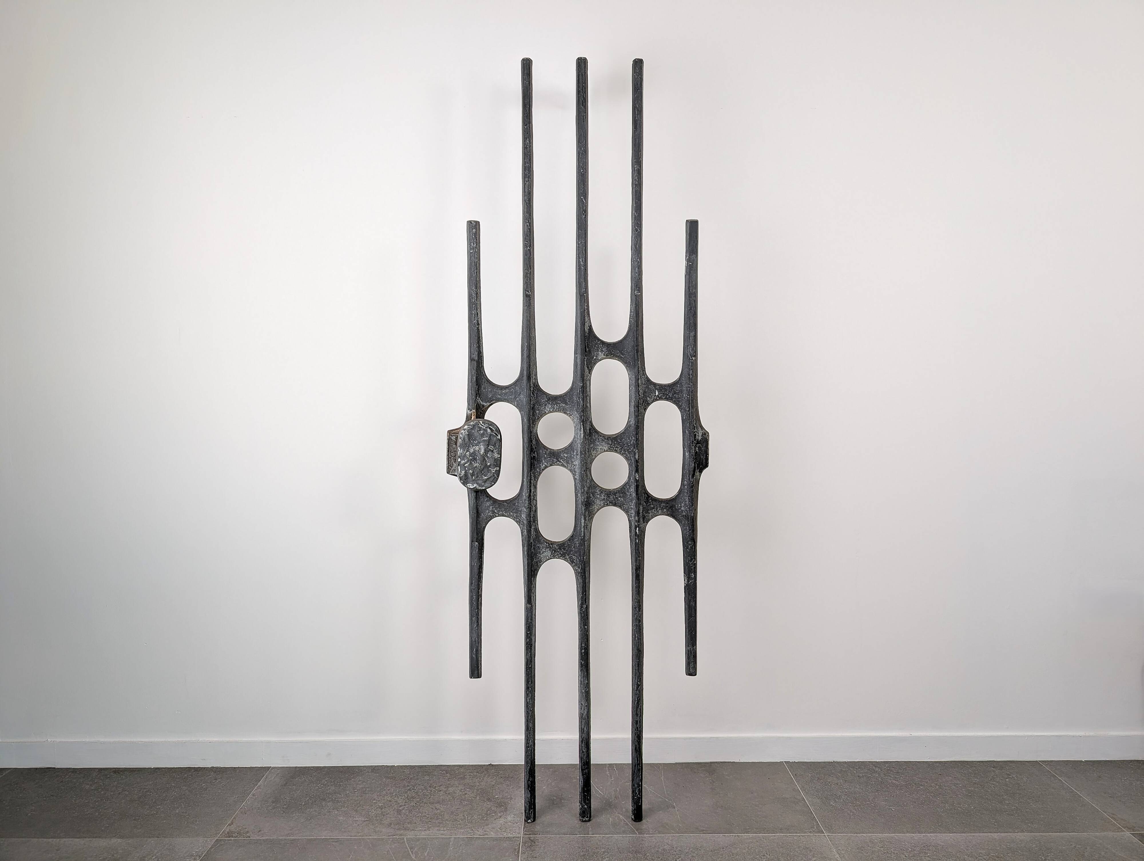 Brutalist Cast Aluminum Door Panel, 1960s