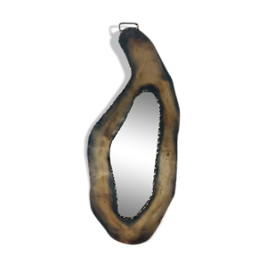 miroir en métal brutaliste