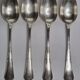 Set of 4 silver metal spoons, 14.5 cm