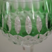 Verre en cristal –   roemer vert - saint-louis - pointe de couleur verte