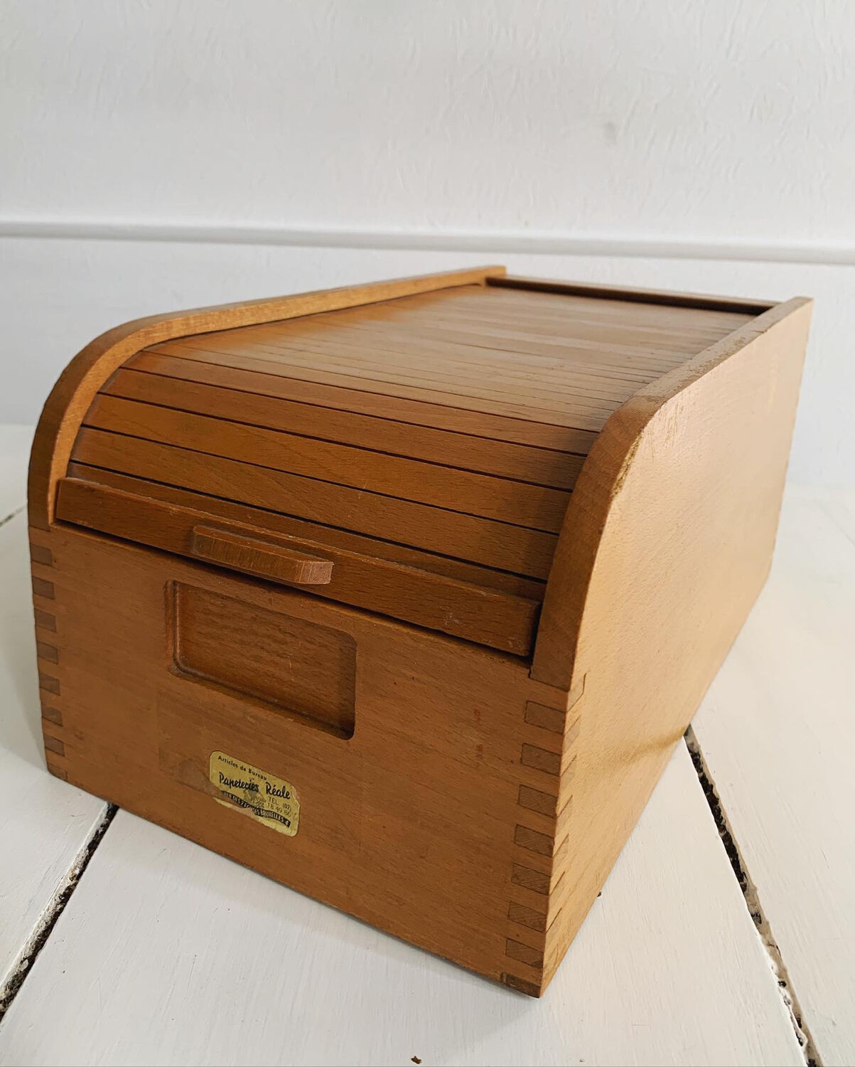 Boîte de rangement vintage en bois