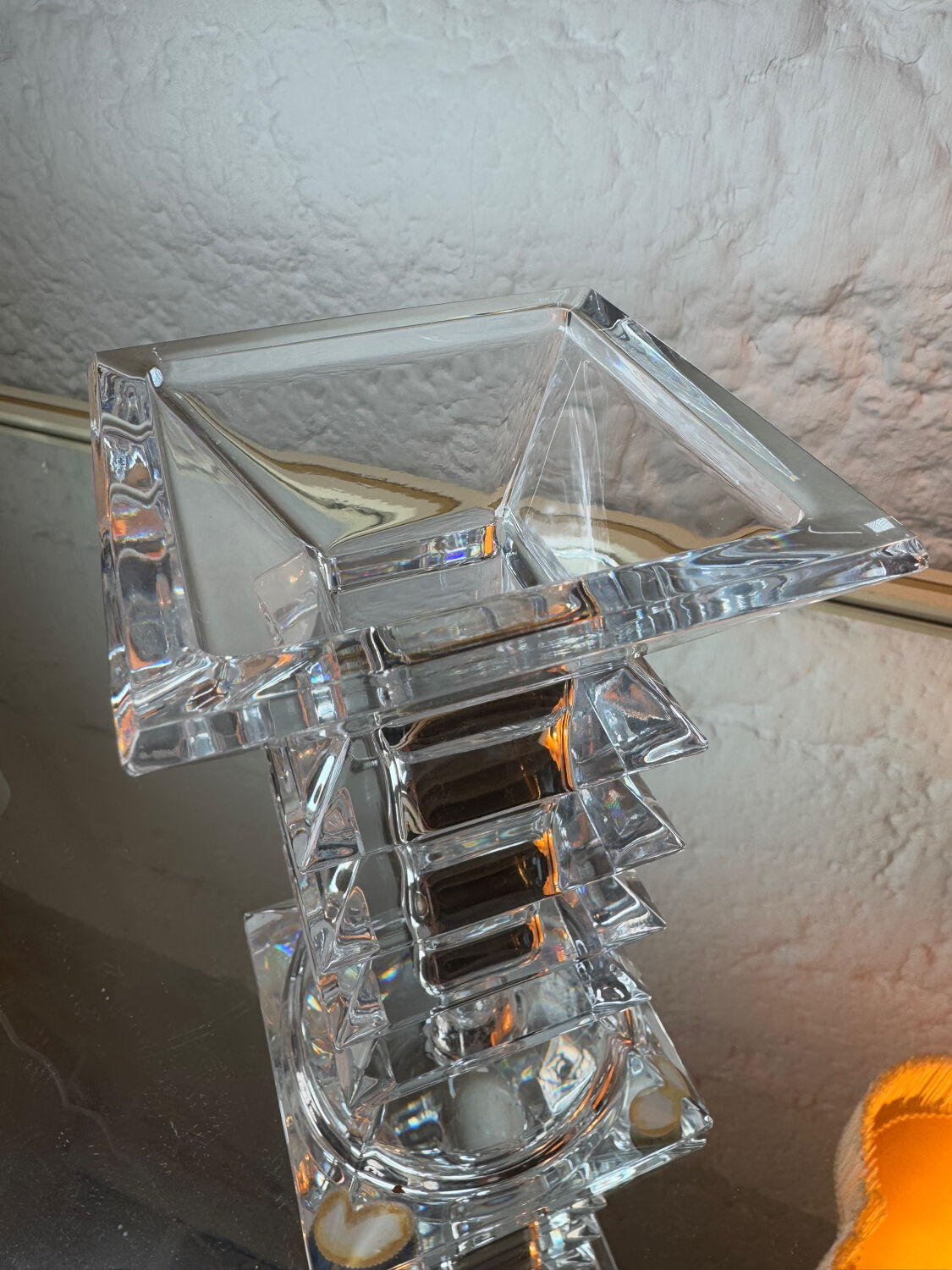 Bohemian crystal vase candlestick from the 1970s